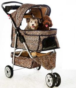 BestPet All Terrain Extra Wide 3 Wheels Pet Dog Cat Stroller w/RainCover