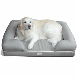 PetFusion Ultimate Pet Bed with a White Dog on it