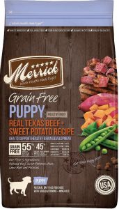 Merrick beef and sweet potato puppy food