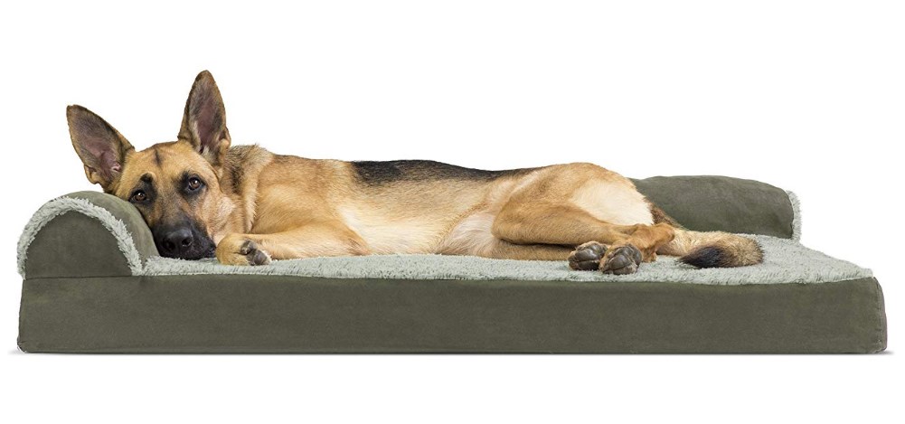 Furhaven Pet Dog Bed L-Shaped Lounge Sofa