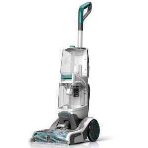 Upright vacuum with teal detailes