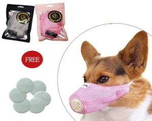 Linkinghome Dog Respirator Muzzle, Dog Protective Muzzle Adjustable Pet Mouth Muzzle Soft Breathable Cotton Dog Muzzle