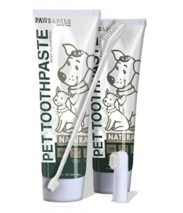 Paws & Pals Dog Toothbrush - Pet Dental Care Kit with Brush, Tooth-Paste & Dual Finger Brush