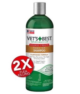 Vet’s Best Flea and Tick Advanced Strength Dog Shampoo Flea Killer with Certified Natural Oils