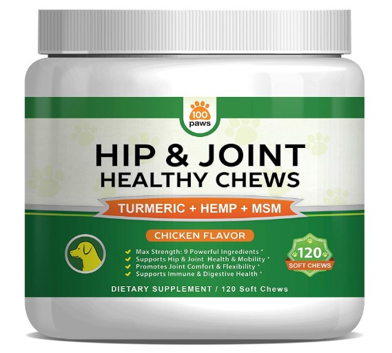 Hip & Joint Supplement for Dogs - Hemp Oil Infused Soft Chews Dog Treats