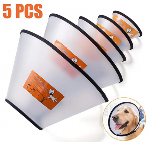 Fezep Dog Cone Collar, 5 PCS Adjustable Protective Collars for Pet Dog