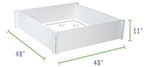 Great Father's Day Gift - Elevated Square White Planter Box for DIY Gardening, Whelping Pen