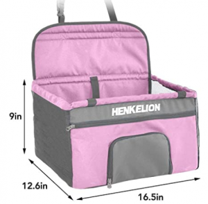 Henkelion Pet Dog Booster Seat, Deluxe Pet Booster Car Seat for Small Dogs Medium Dogs