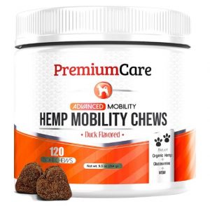 PREMIUM CARE Glucosamine for Dogs with Organic Hemp - Advanced Hemp Hip & Joint Supplement for Dogs