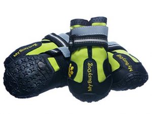 My Busy Dog Water Resistant Dog Shoes with Two Reflective Fastening Straps and Rugged Anti-Slip Sole