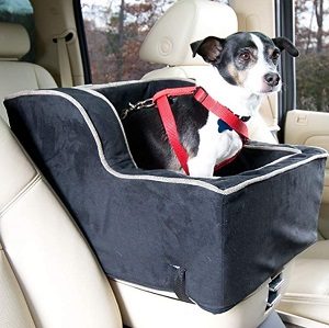 Snoozer Luxury High Back Console Dog Car Seat with dog