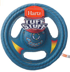 Hartz Tuff Stuff Toss Around Plush Frisbee Flyer Dog Toy