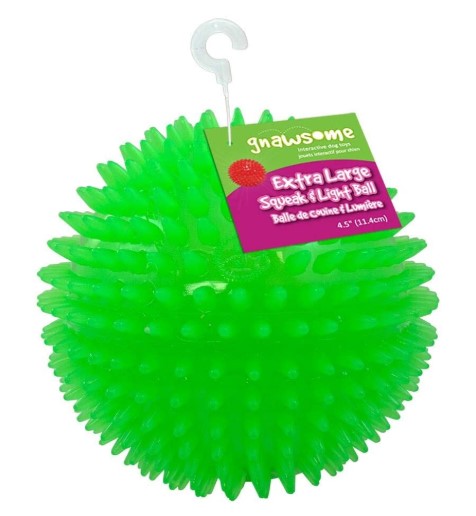 Gnawsome Spiky Squeak & Light Ball Dog Toy