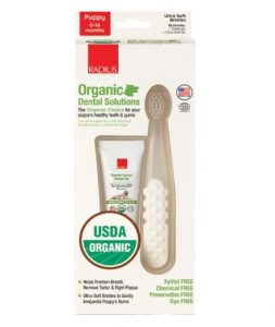 Pura Naturals Pet Puppy Dental Kit - Ultra Soft Bristle Toothbrush & Organic Dental Gel