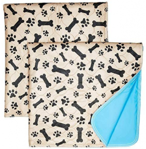Washable Pee Pads for Dogs Whelping Reusable (2-Pack) Quilted Large 35 x 31 Extra Absorbent Layered Waterproof Mat