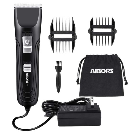 AIBORS Dog Clippers Shaver 12V High Power for Thick Heavy Coats Quiet Plug-in Pet Electric Professional Hair Grooming Clippers kit