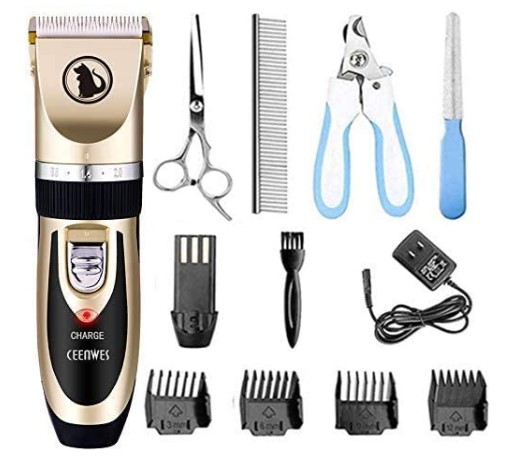 Ceenwes Dog Clippers Low Noise Pet Clippers Rechargeable Dog Trimmer Cordless Pet Grooming Tool