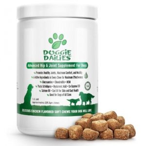 Doggie Dailies Glucosamine for Dogs, 225 Soft Chews, Advanced Hip and Joint Supplement for Dogs
