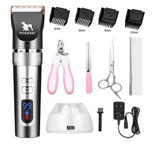 PetExpert Dog Clippers Cordless Dog Grooming Clippers Kit Rechargeable Quiet Pet Hair Clippers