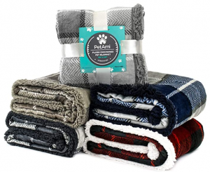 PetAmi Dog Blanket, Sherpa Dog Blanket Plush, Reversible, Warm Pet Blanket for Dog Bed