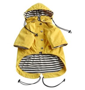 Morezi Dog Zip Up Dog Raincoat with Reflective Buttons, Rain/Water Resistant, Adjustable Drawstring, Removable Hood, Stylish Premium Dog Raincoats