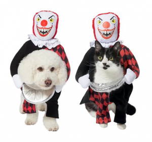 front walking killer clown dog costume